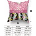 thumbnail image 6 of Easter Decorations Pillow Covers 18x18 Set of 2 Spring Easter Colorful Cute Bunny Pink Dahlia Print Striped Holiday Throw Pillows Rustic Decorative Square Cotton Cushion Case for Home Sofa Couch Bed, 6 of 6