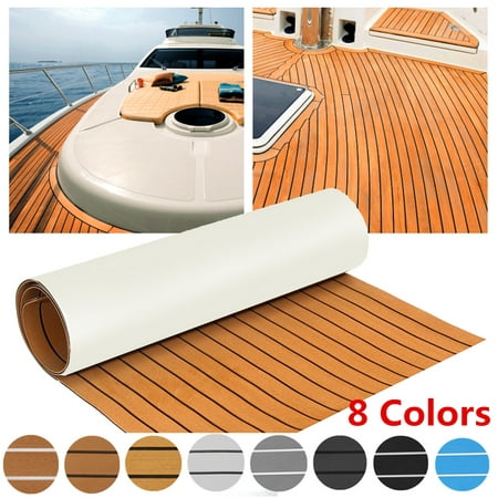 12 Colors Marine Yacht Boat & RV Flooring Sheet Decking Faux Teak EVA Foam Self-Adhesive Non-slip Mat 94''x35'' /