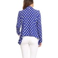 thumbnail image 4 of Women's Polka Dot Open Front Office Style Long Sleeves Blazer Jacket, 4 of 5
