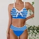 thumbnail image 1 of Trajes de baño Amzcrzy Tankini para mujer, trajes de baño, trajes de baño, bikini con control de abdomen para mujer, traje de baño estampado de verano de talla grande, traje de baño dividido, azul, S, 1 of 5