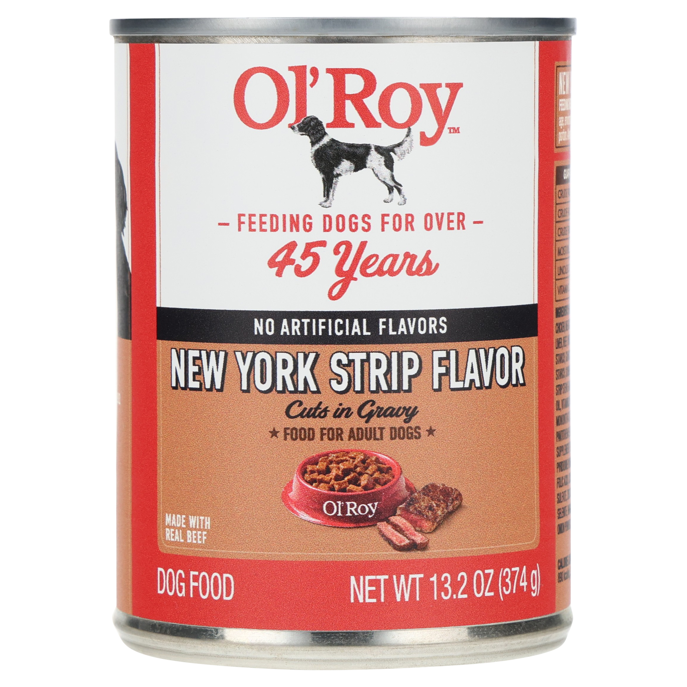 Ol' Roy New York Strip Flavor Cuts in Gravy Wet Dog Food, 13.2 oz Can