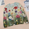 thumbnail image 6 of Watercolor Wildflowers Women's Floral Printed Sweatshirt Long Sleeve Crewneck Casual Loose Vintage Graphic Pullover Tops, 6 of 7