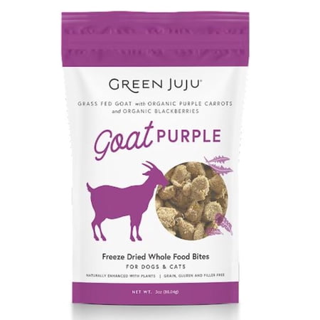 Green Juju Goat Purple Freeze-Dried Whole Food Bites For Dogs & Cats, 3-Oz (Size: 3-Oz)