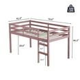 thumbnail image 7 of Miniyam Wood Twin Size Loft Bed for Kids, Space-Saving Design, Pink, 7 of 7