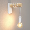 thumbnail image 1 of Lámpara de pared para interiores, lámpara de pared vintage de metal y madera industrial para dormitorio, sala de estar, restaurante, cocina, barra de pasillo, E27, blanco, 220 V TUNC Sencillez, 1 of 5