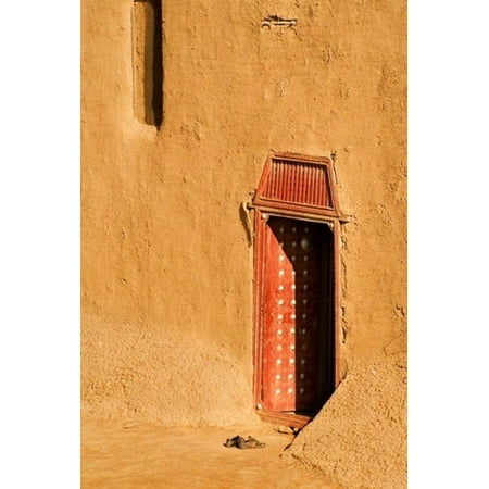 Shoes outside side door into the Mosque at Djenne Mali West Africa Poster Print by Janis