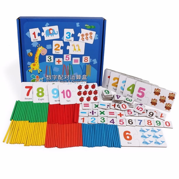 Matemáticas infantiles Aprendizaje temprano Juguete con números para niños Educativo para contar de madera