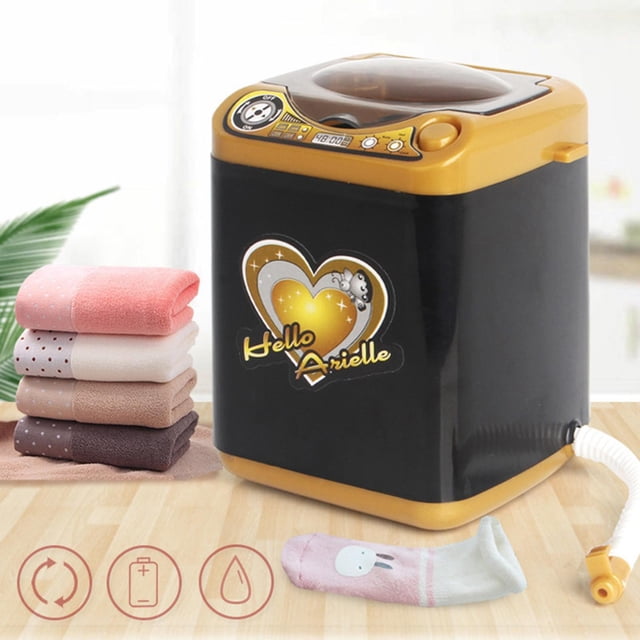 Mini lavadora de simulación electrodoméstico juguete educativo lavadora cepillos de maquillaje dispositivo lavadora para niñas Hugo pretender jugar lavadora