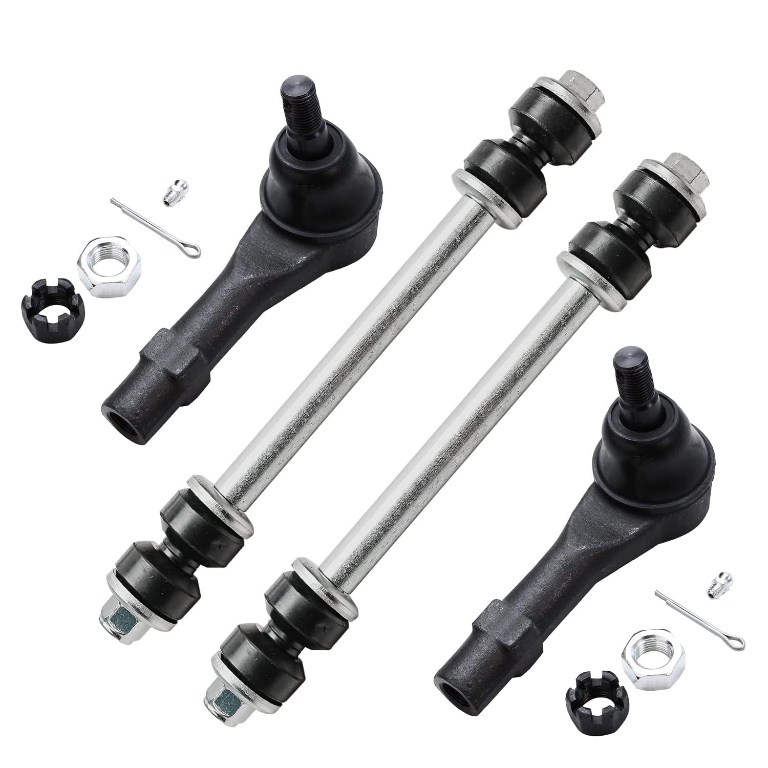 Detroit Axle - Front End 12pc Suspension Kit for Ford Explorer Ranger Mazda B2300 B2500 B3000 B4000, Lower Upper 4 Control Arms w/Ball Joints Inner & Outer 4 Tie Rods 2 Boots 2 Sway Bars Replacement