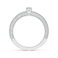 thumbnail image 2 of ANGARA Natural Vintage Inspired Diamond Ring with Engraving in 14K White Gold for Women (Size-5x3mm| Color-K| Clarity-I3) | April Birthstone, Anniversary Jewelry Gift for Women | Natural Diamond Ring, 2 of 8