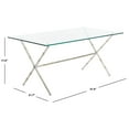 thumbnail image 5 of SAFAVIEH Brogen 17 in. H Solid Cross Leg Accent Table, Silver/Clear Glass, 5 of 10