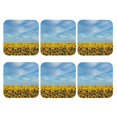 thumbnail image 2 of Pofeuu Blooming Sunflower Field Print Leather Coasters Set of 6, Round Cups Mugs Mat Pad for Home Kitchen Heat Resistant Drink Coasters,Square, 2 of 7
