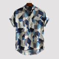 thumbnail image 3 of Camisas De Vestir Para Hombre Manga Larga El color de la manga de Colable de color suelto Mens Casual golpeó camisas de verano camisas de Men (Blue, L), 3 of 7