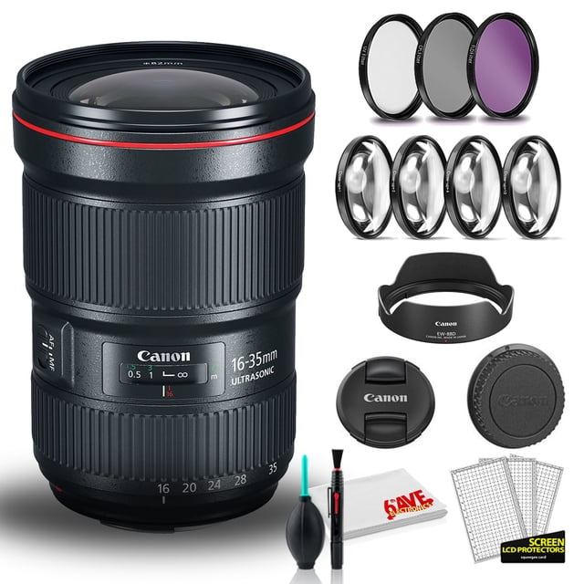 Lente Canon EF 16-35 mm f/2.8L III USM Canon con kit de limpieza y kits de filtros