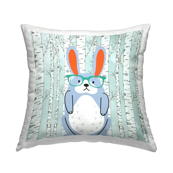 Stupell Industries Rabbit & Birch Trees Decorative Printed Throw Pillow, 18 x 18