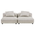 thumbnail image 6 of 2 pcs Modular Sofa, Brown, Fabric, Living Room Lounge Cafe Lobby Hospitality Restaurant, Modern Contemporary, HB37452, 6 of 8