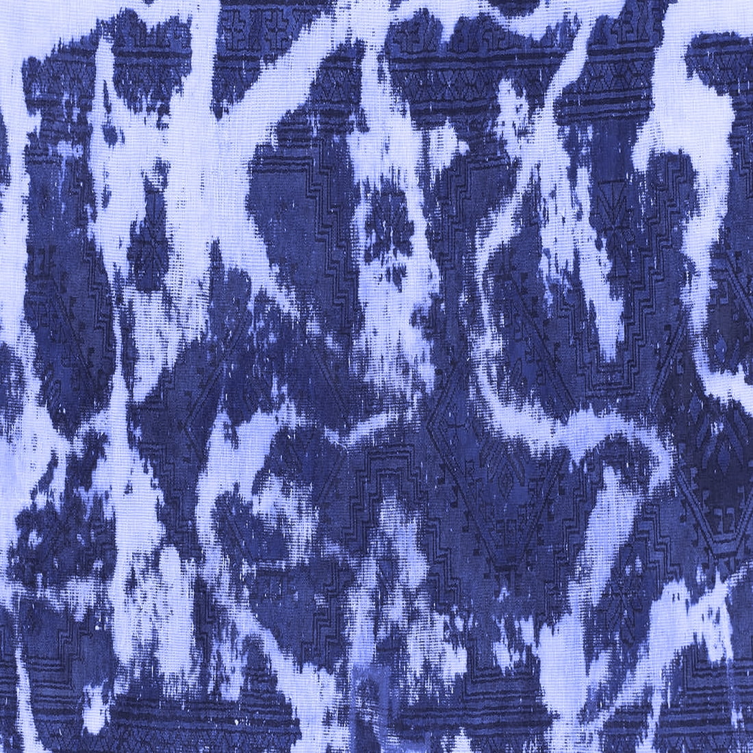 Ahgly Company Indoor Square Abstract Blue Modern Area Rugs, 4' Square