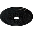 thumbnail image 3 of Ekena Millwork 23 5/8"OD x 4"ID x 1 1/2"P Rose and Ribbon Ceiling Medallion (Fits Canopies up to 4"), Hand-Painted Black Pearl, 3 of 5