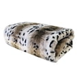 thumbnail image 1 of Snow Lynx Faux Fur Luxury Throw Blanket, Neutral - Queen, 1 of 1