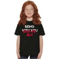 thumbnail image 3 of Being with You Keeps Me Alive Romantic Girls Kids T Shirt Tees Teen Brisco Brands L, 3 of 6
