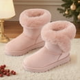 thumbnail image 3 of Fupoia ​Girls Bootie Slippers Warm Winter Plush Fuzzy Slippers with Memory Foam Pink 12 Little Kid, 3 of 7