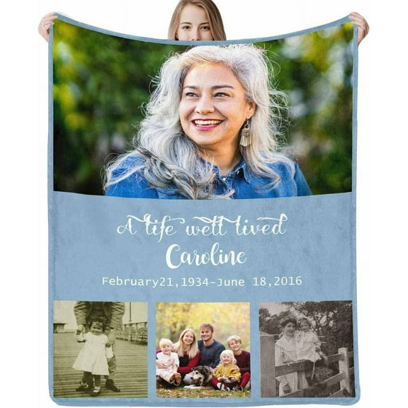 Custom Memorial Blanket for Loss of Loved One - A Letter from Heanven Sympathy Blanket Loss of Dad Mom Husband Wife Friend in Loving Memory Blanket Personalized Blankets