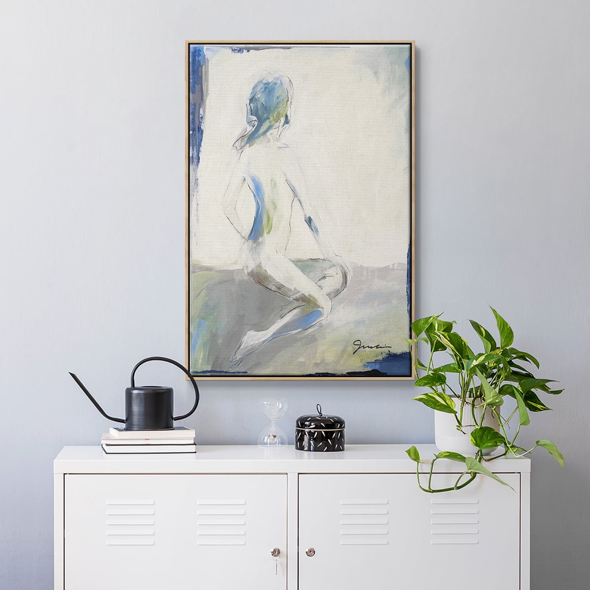 Picture Perfect Framed Premium Gallery Wrapped Canvas - Ready to Hang - 27 x 41 - Natural Wood Floating Frame