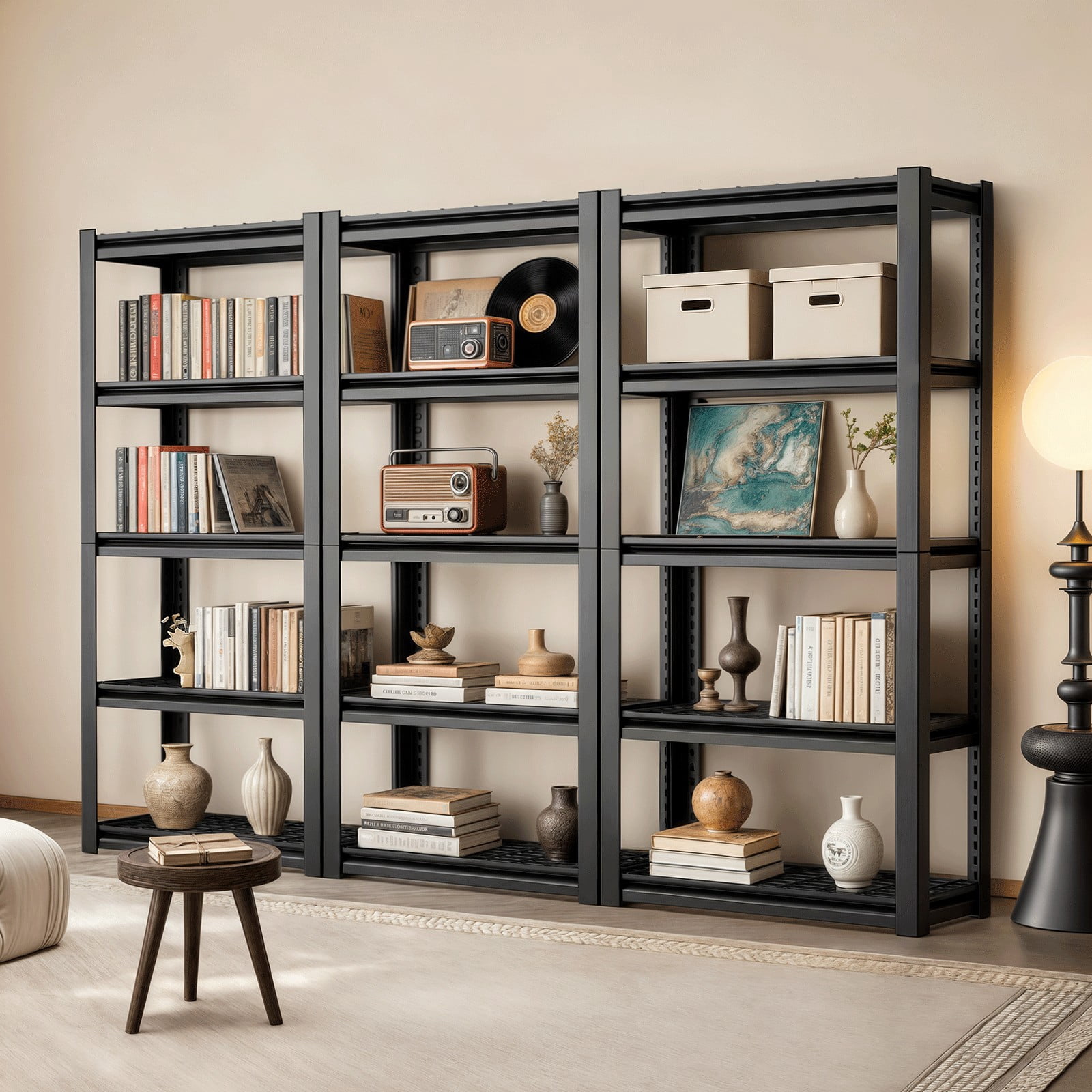 Magshion Heavy Duty 5-Shelf Storage Shelves, Wide Metal Shelving Unit Organizer for Garage, Kitchen, Basement, 72" H x 35.5" W