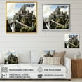 thumbnail image 4 of Designart "Enchanted Castle Sketch III" Castles Floater Framed Wall Art Living Room, 4 of 5