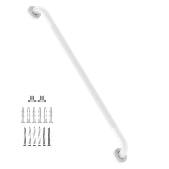 36 Inch White Shower Grab Bar, ZUEXT Stainless Steel Bathroom Grab Bar,Bathroom Balance Bar,Safety Handrail Support,Handicap Injury Elderly Senior Assist Bath Handle