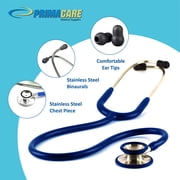 Primacare Stainless Steel Classic Stethoscope | Black Stethoscope with Dual-Head Chestpiece, No-Chill Rings & Ultra-Soft Ear tips Premium Medical Supplies for Doctors, Nurses, Students, 30 Inches