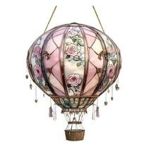 HIBIBUD Hot Air Balloon Solar Lantern With Flickering Flame Light,Outdoor Solar Hanging Lights Waterproof For Garden Yard Farmhouse Patio Pathway Decoration