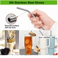 thumbnail image 6 of Ivyemons 4-Pack Silver 12" Stainless Steel Straws – ReusableMetal Straws with Brush for Stanley 40oz/30oz & Simple Modern Tumbler, 6 of 9