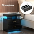 thumbnail image 3 of Costway LED Nightstand Set of 2 with 2 Storage Drawers Adjustable Light Mode Remote Control, 3 of 9