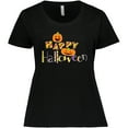 thumbnail image 3 of Inktastic Happy Halloween Decorated Letters with Dancing Pumpkins Women's Plus Size T-Shirt, 3 of 5