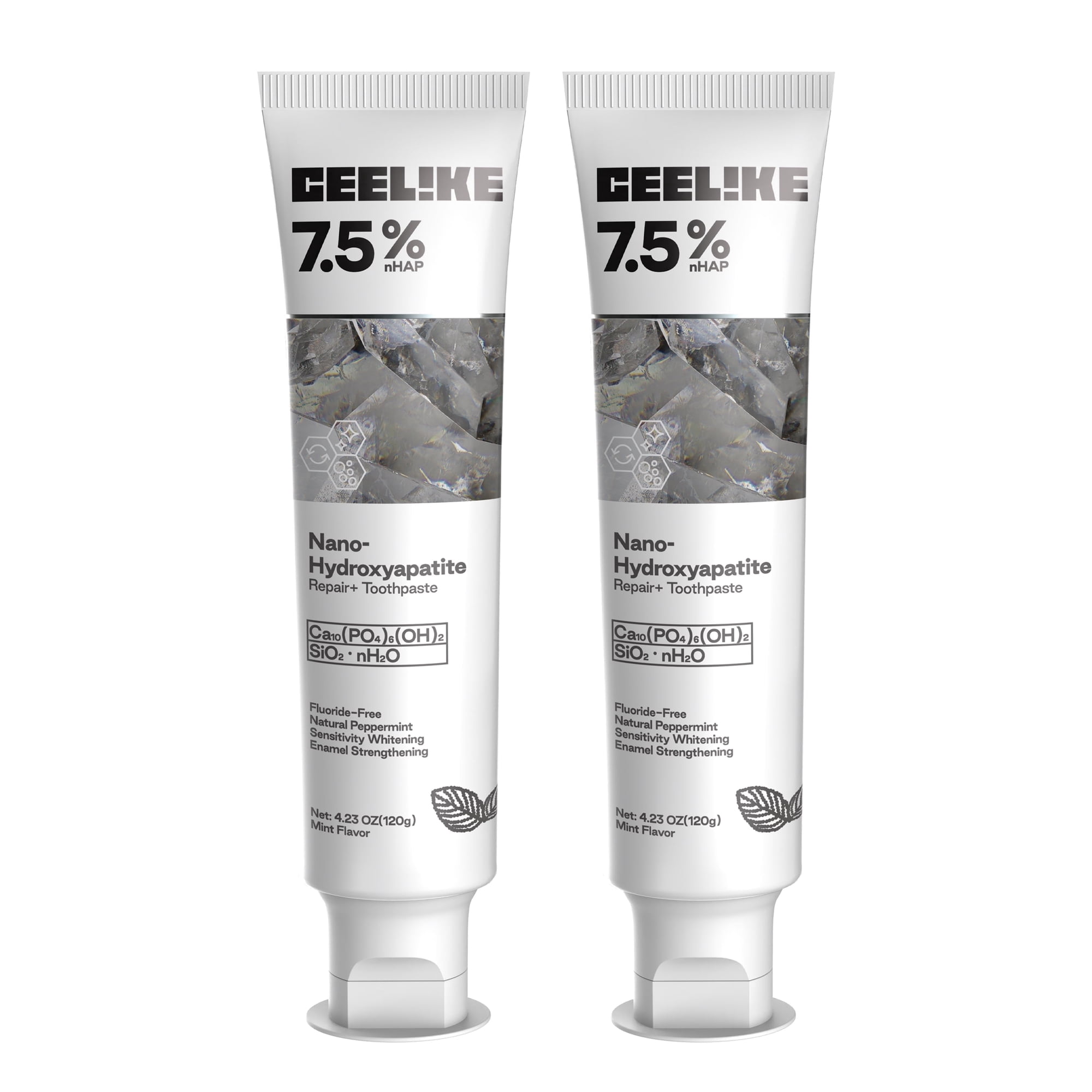 CEELIKE Hydroxyapatite Toothpaste for Advanced Enamel Protection, Gentle and Effective Formula, Fluoride-Free Toothpaste for Sensitive Teeth, 4.23oz (2)