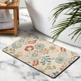 thumbnail image 3 of Green Modern Floral Washable Carpet - 20x32 Inch Non-Slip Rug for Bedroom, Bathroom, Entryway and Laundry Room - Distressed Small Accent Area Rug, 3 of 5