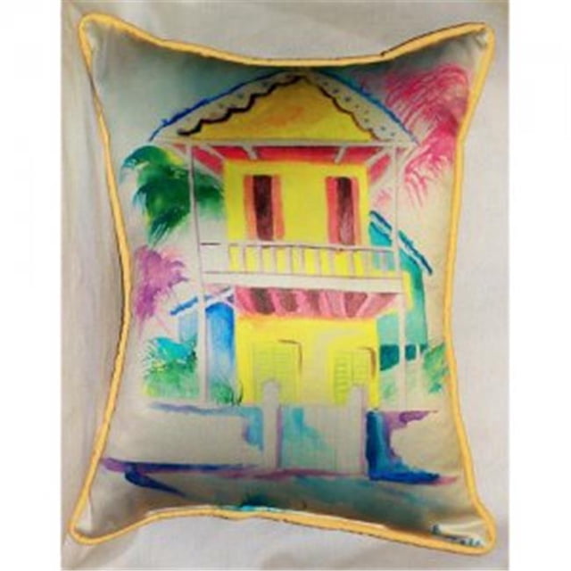 Betsy Drake ZP231 Coussin Décoratif Jaune W. Palm Hut - 20 x 24 Po