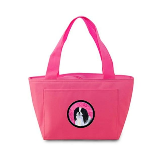 Pink Japanese Chin Zippered Insulated School Washable And Stylish Lunch Bag Cooler
