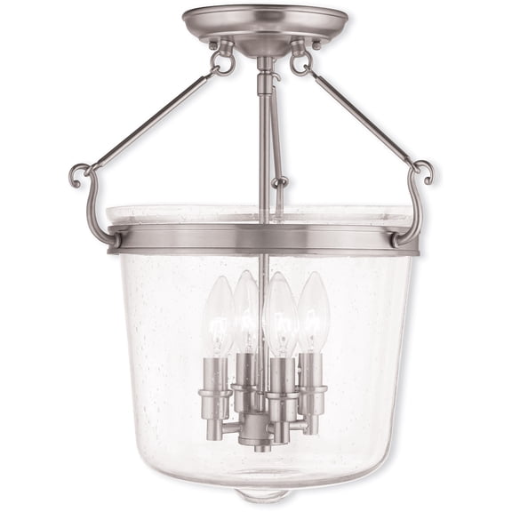 4 Light Brushed Nickel Ceiling Light fixture with Steel base material