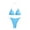 Light Blue, variant on Staron Women's Bikini Set High Waisted Triangle Top Tied Side Swimwear with Removable Padded Bra Two Piece Swimsuit, Light Blue S