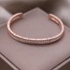 thumbnail image 1 of Pulsera ajustable con nudo de circón completo para mujer, brazalete de lujo, exquisito, chapado en oro real de 14K, apertura de fiesta de boda, elegante Fivean unisex, 1 of 2