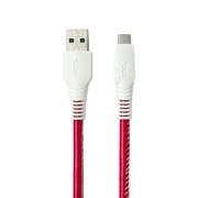 onn. USB to USB-C Glitter Cable, 6' Cord, Bright Multi-Color