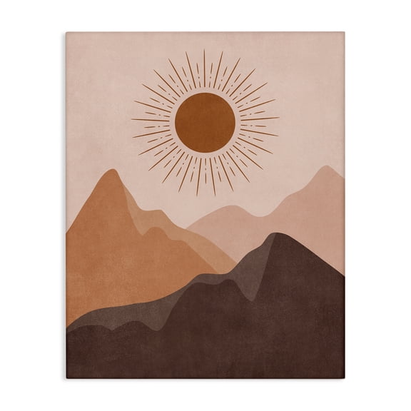 Stupell Industries Rust Boho Mountains Landscape & Nature Painting Wrapped Canvas Art Print Wall Art, 16 x 20