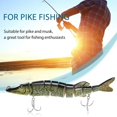 thumbnail image 2 of 20cm 66g Verosimil Multi-articulado 8 segmentos Muskallonga americano Senuelo de pesca cebo nadar Cebo manivela duro Anzuelo Aparejo Verde ejercito, 2 of 5