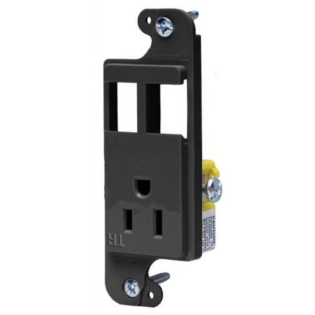 Bryant Electric RJ65BKTR tradeSELECT JLOAD Tamper-Resistant Multimedia Outlet, Two Open Ports Unloaded, 15A, 125V, Black