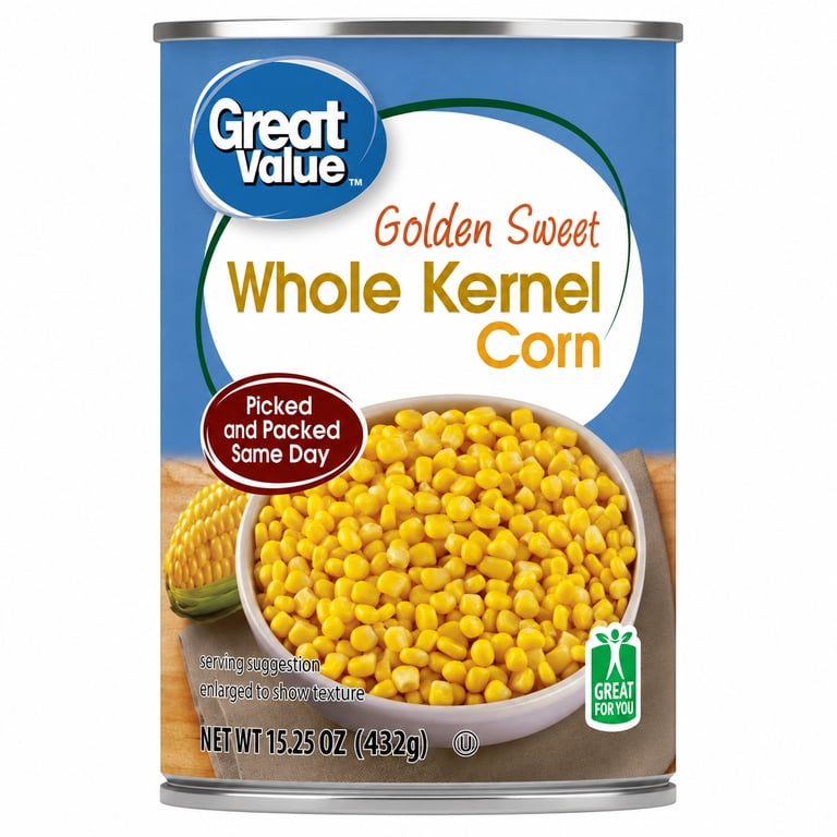 24 pack) Great Value Golden Sweet Whole Kernel Corn, 15.25 oz