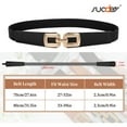 thumbnail image 6 of SUOSDEY Skinny Elastic Belts for Women Thin Stretch Belt Dress Belt 2 Pack,Black+Brown, 6 of 7