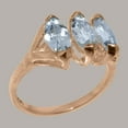 thumbnail image 3 of LBG British Made 10k Rose Gold Natural Aquamarine Womens Engagement Ring - 33 size options - Size 11, 3 of 5