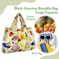 thumbnail image 5 of Wrapables Large Foldable Tote Nylon Reusable Grocery Bags, Dessert Dogs, 5 of 9